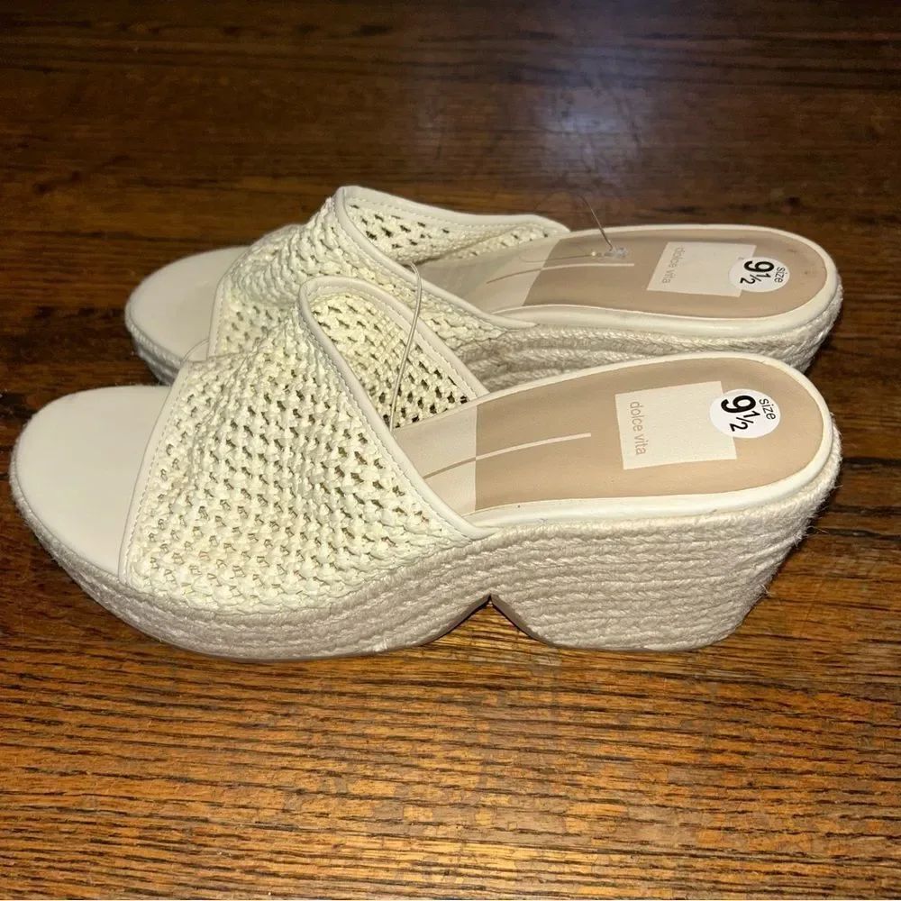 Dolce Vita Cream Woven Platform Mules